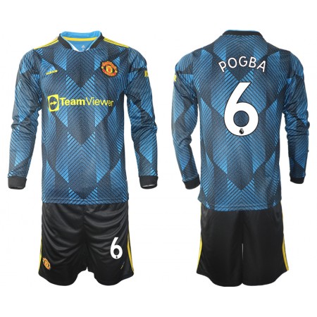 Fußballtrikots Manchester United Paul Pogba 6 Kinder 2021-2022 Langarm 3rd trikot kaufen
